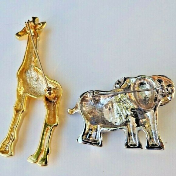 Elephant & Giraffe Africa Safari Clear Red Rhines - Picture 2 of 2